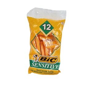 Bic Sensitive Single Blade Razors 12 Count Disposable for Sensitive Skin